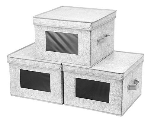 Contenedores De Tela Con Tapas, 12 X 12 X 8,5 Pulgadas, Caja
