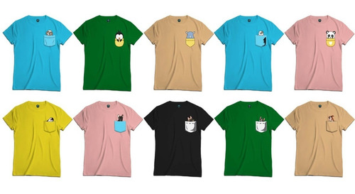 Camiseta T - Shirt Cuello Redondo Dibujos Animado Caricatura