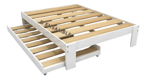 Base Canguro , Cama Queen Y Base Matrimonial Blanco/gris