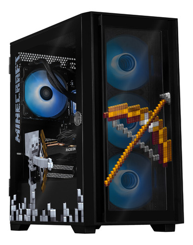 Xtreme Pc Gaming Amd Radeon Rx 7600 Ryzen 7 5700g 32gb Ssd 1tb Sistema Liquido Wifi Minecraft Skeleton