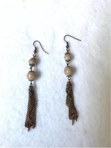 Aretes Colgantes Piedras Beige Massimo Dutti | MercadoLibre