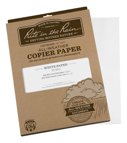 Papel De Copiadora Resistente Intemperie, 8.5 X 11 PuLG...