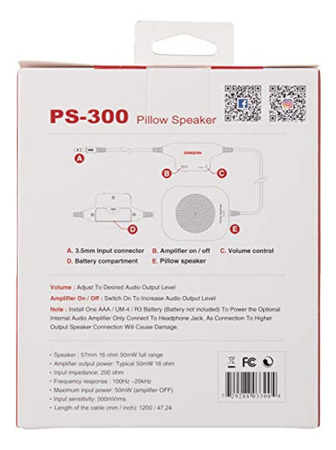 Altavoz Tipo Almohada Sangean Ps-300 Con Control De Volumen