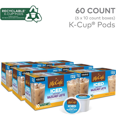 Mccafe Iced One Step Hazelnut Latte, Keurig Single Serve K-c