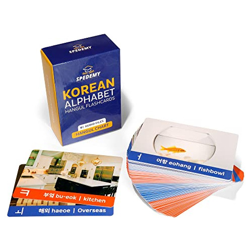 Spedemy Learn Korean Language Hangul Flashcards For Beginner