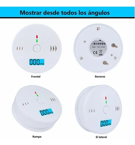 2pcs Alarma Detector De Gas Y Humo Monoxido De Carbono