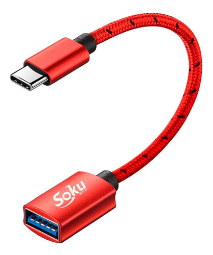 Cable Adaptador Otg Tipo C 3.1 Para Celular / Mac 10gbps Color Rojo black