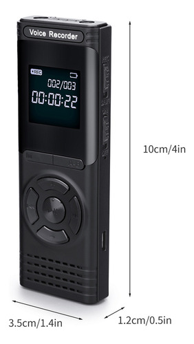 Gravador Ativado Por Voz De 8 Gb E Reprodutor De Mp3 Com Ent