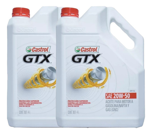 Aceite Castrol Gtx 20w50 Mineral Pack X 8 Litros