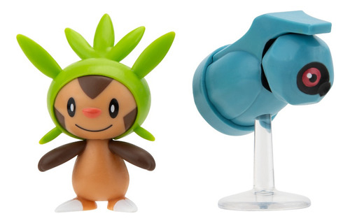 Paquete De 2 Figuras De Batalla Chespin Y Beldum Pokemon