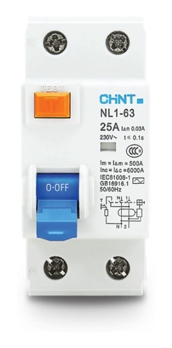 Disyuntor Diferencial Bipolar Chint - 40 Amp - 6ka - 30ma