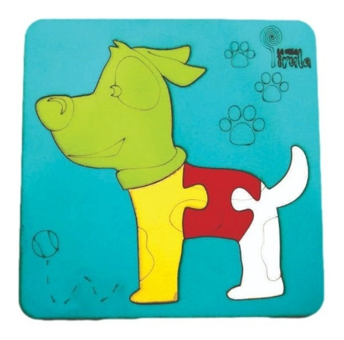 Rompecabezas Madera Encastre Inicial 4 Piezas Perro +1 Año