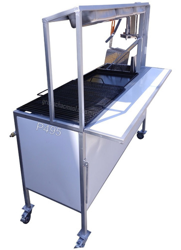 Carrito De Comida Freidora Cortador Asador Con Plancha P495