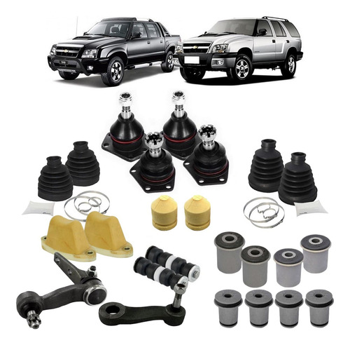 Kit Pivô S10 Blazer 99 Bieleta Bucha Coifa Batente Pitman