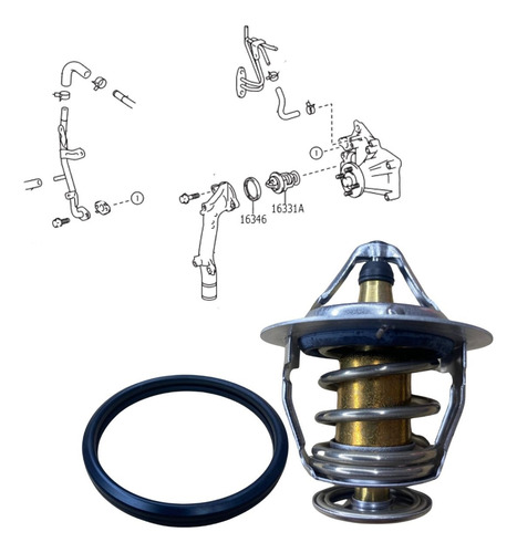Kit Válvula Termostática Hilux Srv / Sw4 2.5 2.8 3.0 Diesel