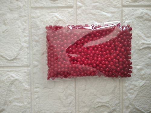 Perlas Artesanías Rojas Con Agujero 6 Mm 50g