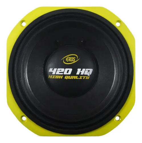 comprar Alto Falante Eros E-420 Hq 8 Polegadas 420w 8 Ohms Médio Grave Cor Preto E Amarelo