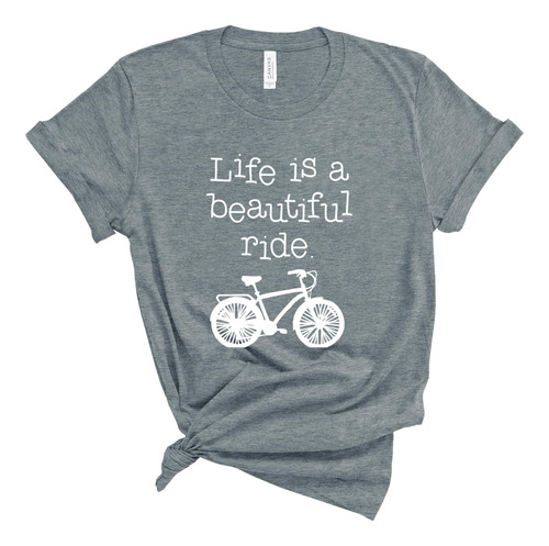 Camiseta Unisex Beautiful Life. Polera De Bicicleta Súper 