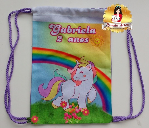 Unicornio Lembrancinha Personalizada 30 Mochilas..