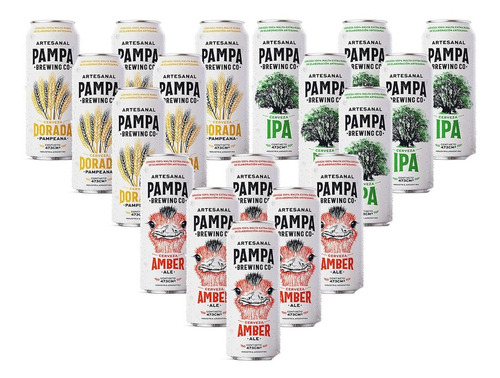 Cerveza Pampa 473cc Pack X 18 Latas Ipa/dorad Pampeana/amber