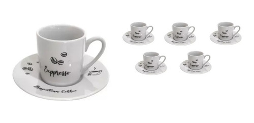 Imagem 1 de 1 de Lindas Xícaras Preto Branca Vermelha Café Porcelana Expresso