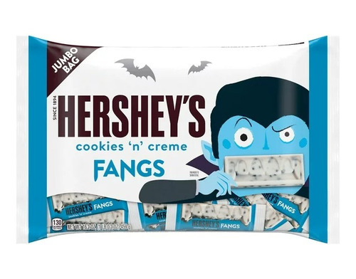 Hershey's Cookies 'n' Creme Fangs Edicion Halloween 459g Ame