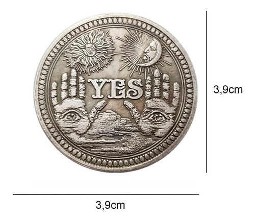 Moeda Dólar Sol Lua Sim Ou Não Olho Illuminati Customizada