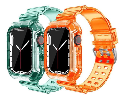 Correa Transparente Colorida Para Apple Watch Series 8 7 Se