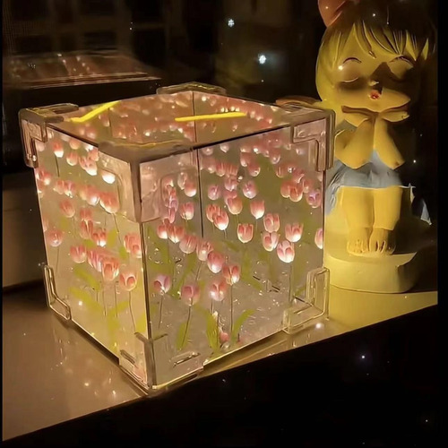 Diy Lámpara Noche De Tulipanes Con Espejo 96332