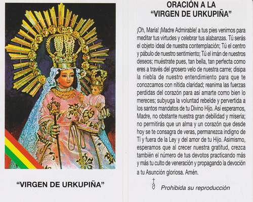 Estampas Virgen Urkupiña Santos Santoral Virgen X 100 Un