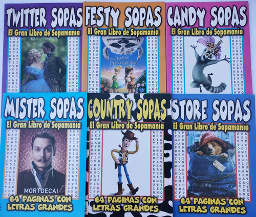 Sopas De Letras Pack X 6 (64 Pág)