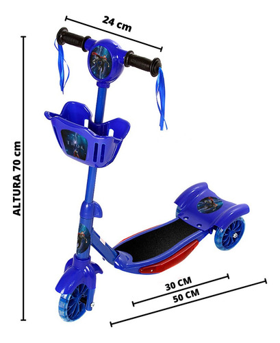 Patinete Thor Para Crianças Scooter 3 Rodas Brinquedo