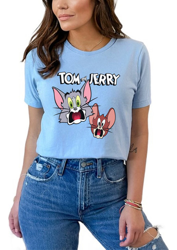 Camiseta Xtshirt Tom Y Jerry Algodón Suavizado 94% Lycra 6% 