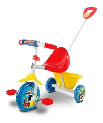 Triciclo Tiny Mickey Con Barra De Arrastre Y Canasto Kuma 