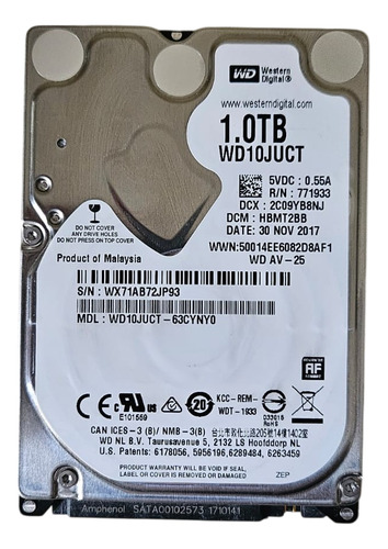 Disco Western Digital Black Wd10juct 1 Tera Notebook/pc/dvr Negro