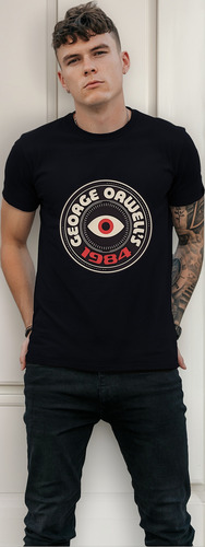 Playera 1984 Orwell Camiseta Hombre Blanca Negra