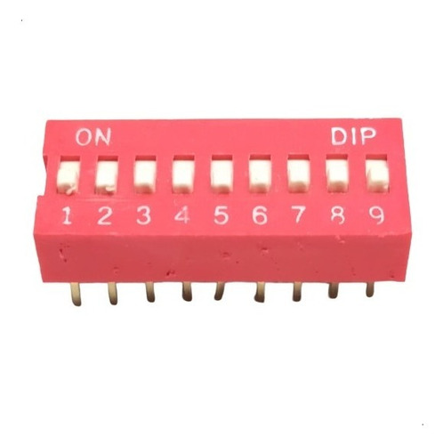 Pack X5 Interruptor Dip Switch 9 Posiciones 2.5mm Rojo