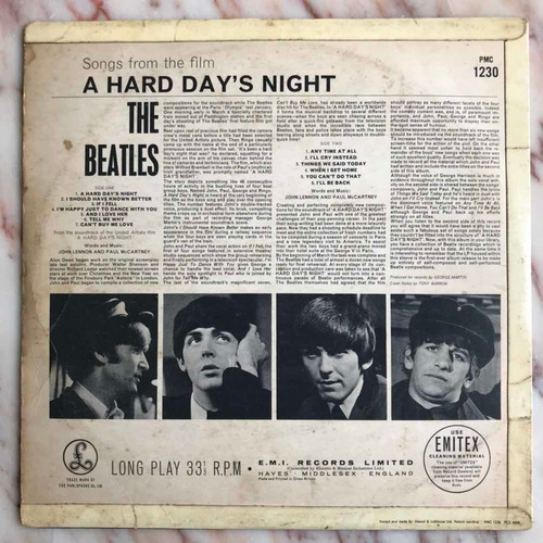 Lp The Beatles A Hard Days Night Mono Inglês Raro Rock Uk (Usado)
