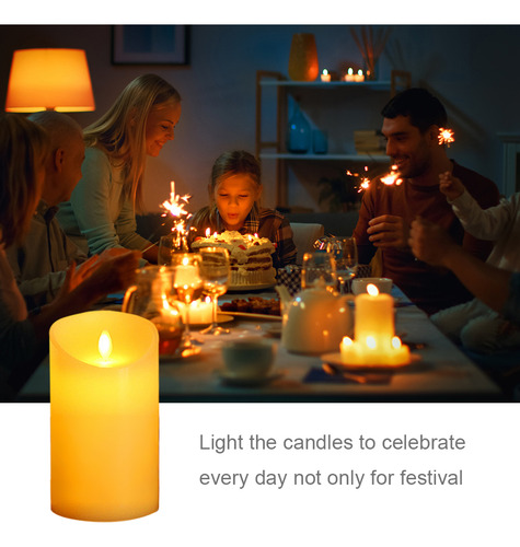 Lámpara Led Sin Llama Yk5012 Con Forma De Vela, Brillante Y