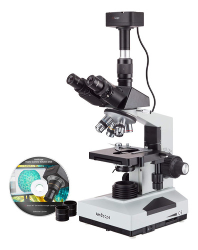 Amscope Microscopio Trinocular Compuesto Digital T490b-5mt,.