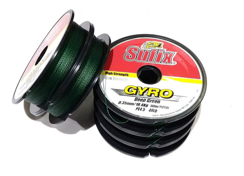 Multifilamento Sufix Gyro Soft Strong Dyneema Fiber 0.35mm. Carretel Por 100 Metros. Resistencia 18.4 Kg. Mariano Pesca