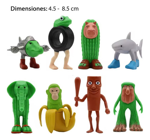 8 Pcs Figuras De Plástico Tralalero Tralala Brainrot Tung--