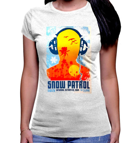 Camiseta Estampada Dama Premium Dtg Rock Snow Patrol 02