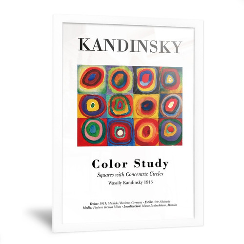 Cuadro Kandinsky Estudio De Color Círculos Colores 20x30cm