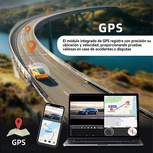 1080p Camera For Auto Dash Cam 5 Camera Gps Wifi App + 64 gb Passengers Monitoring In The Automóvil