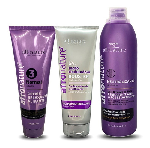 Kit Produtos P/ Permanente Afro Nature All Nature Normal Nº3