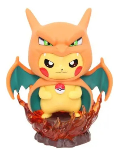 Figura Pokémon Go Pikachu Disfraz De Charizard 11 Cm 