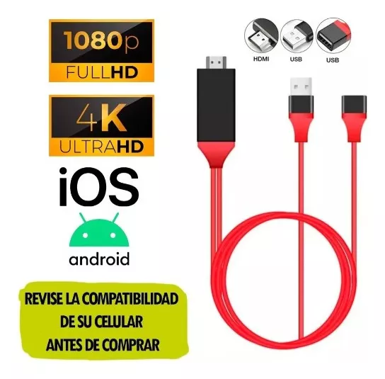 Primera imagen para búsqueda de cable hdmi a celular