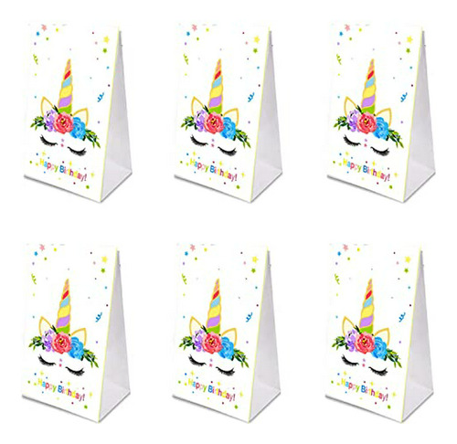 Bolsas Papel Regalo Unicornio Fiesta 24uds