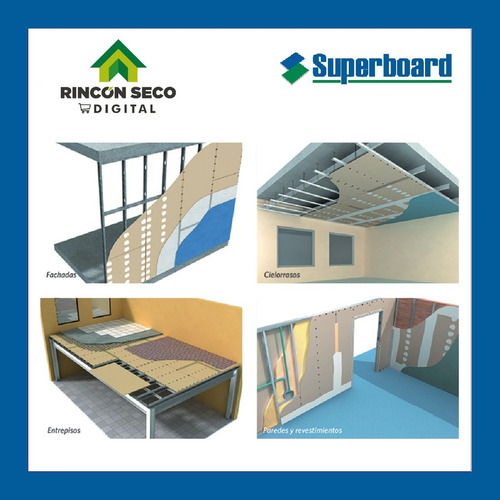 Placa Cementicia Exterior Superboard 8 Mm 1,20 X 2,40